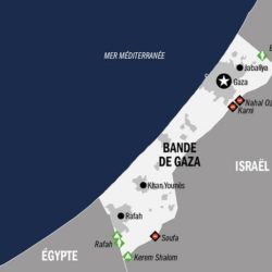 La bande de Gaza est une région palestinienne située sur la côte orientale de la mer Méditerranée, au Proche-Orient. Elle a une superficie de 362 km2 et une population d’environ 1,9 million d’habitants. Elle est bordée par Israël au nord et à l’est, par l’Égypte au sud, et par la mer Méditerranée à l’ouest.